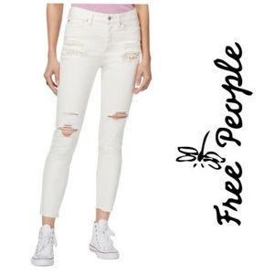 Free People Off-White Destroyed Jeans [307]
